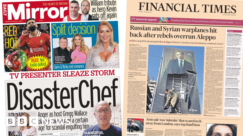 The Papers: 'DisasterChef' and 'Syrian warplanes hit back'