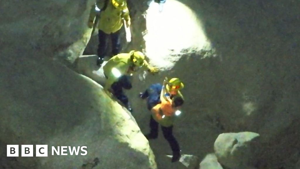 Watch: Drone lights up night rescue of teen trapped in a crevasse
