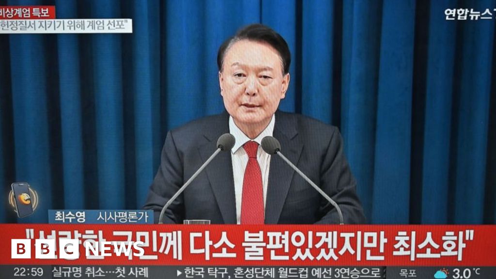 Watch: South Korea's president declares martial law