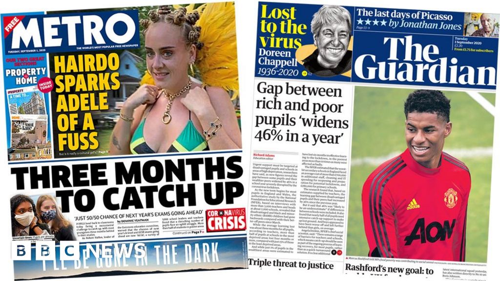 The papers: Pupils 'months behind' and Rashford's rallying cry