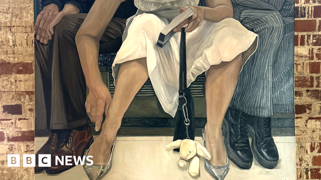 bbc.co.uk - Alice Cunningham - Norfolk artist's manspreading painting displayed in Suffolk house