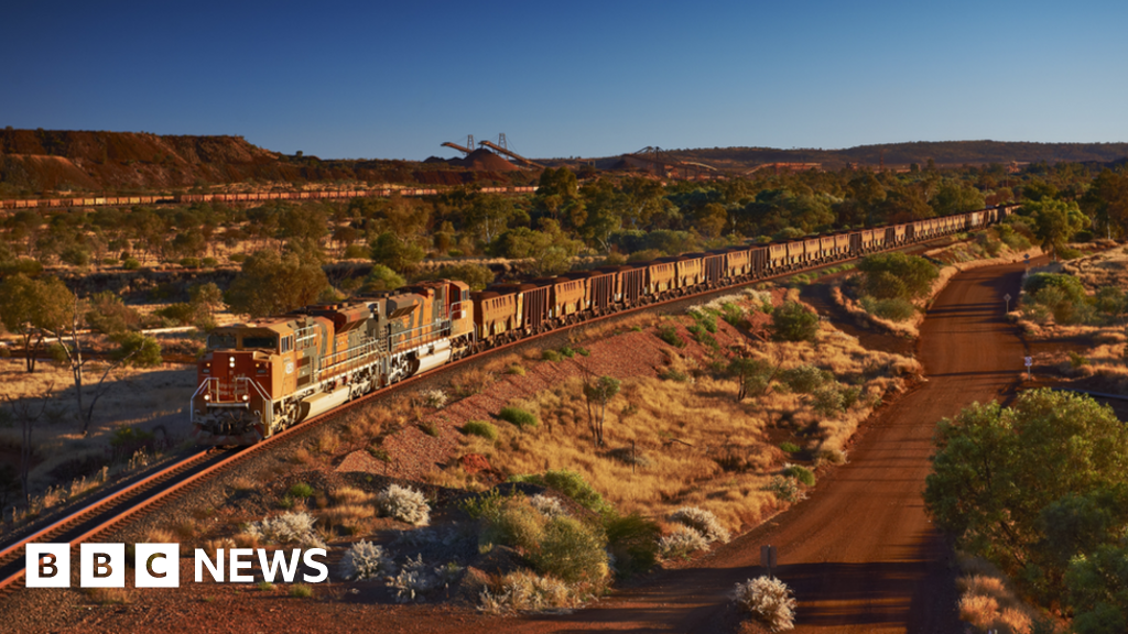 A BHP train at Newman mine in Western Australia