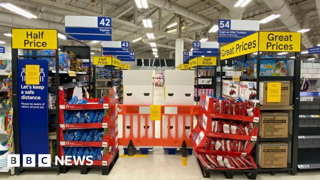 Wales lockdown: Supermarkets covering up non-essential items ...