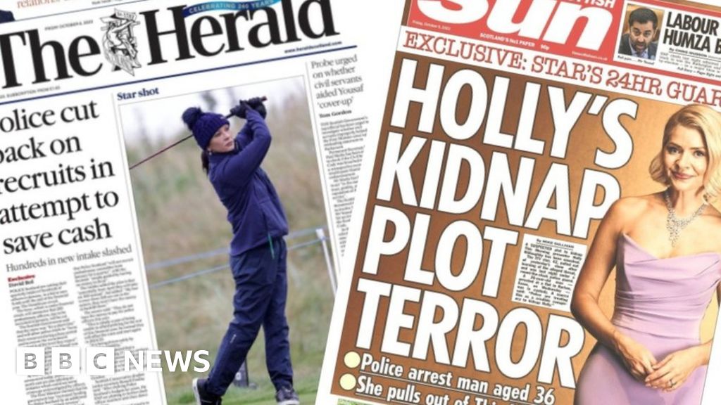 Scotland S Papers Police New Recruits Cut And Holly Kidnap Plot Scotland S Papers Police New Recruits Cut And Holly Kidnap Plot