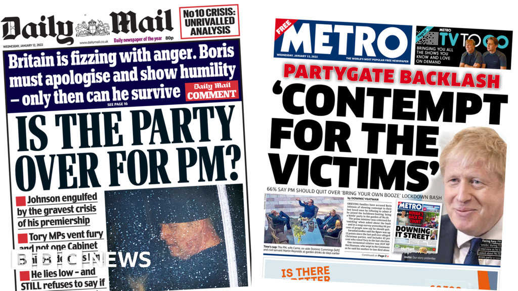 Newspaper headlines: Is the party over for PM and 'contempt for victims ...