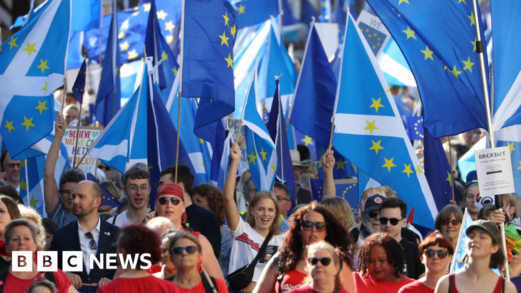 Protesters call for Scotland to remain in the EU