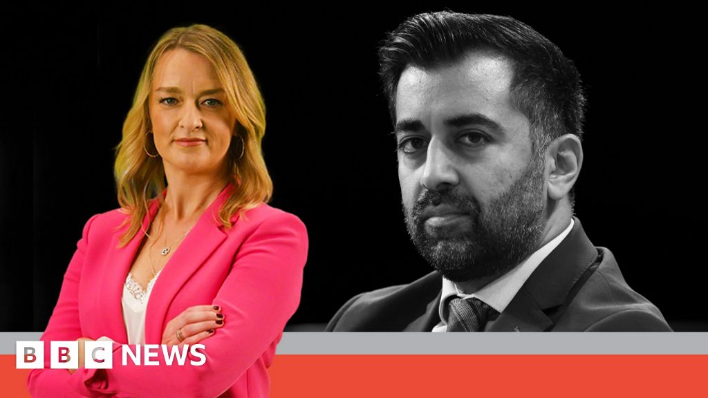 Laura Kuenssberg in front of Humza Yousaf