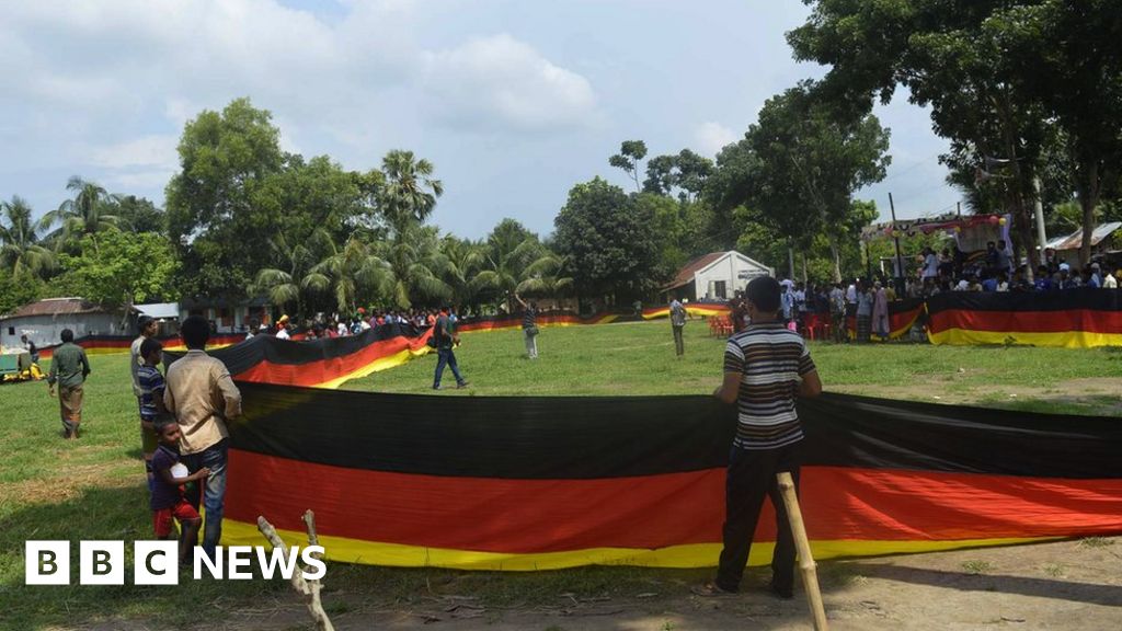 Farmer sews 'longest' German flag