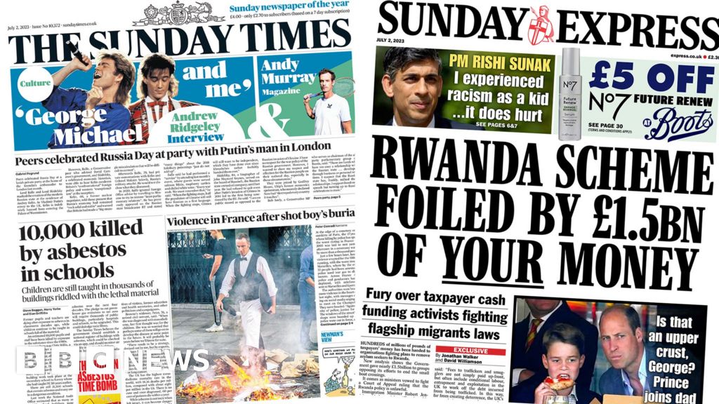 Newspaper headlines: Asbestos in schools and George’s pizza at Lord’s