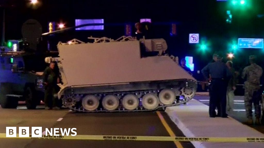 Us Police Arrest Soldier After Stolen Armoured Vehicle Chase Bbc News