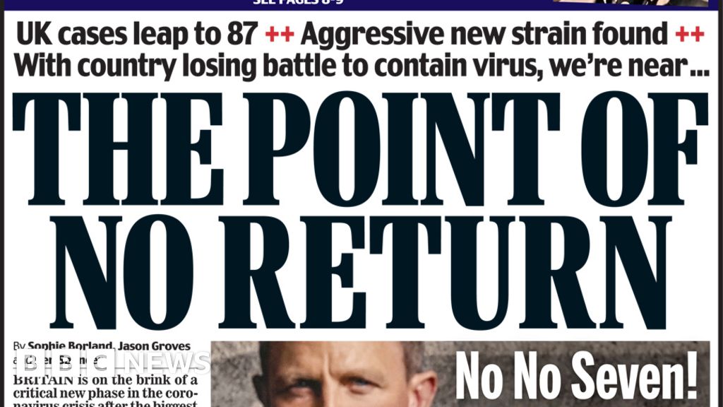 Newspaper headlines: Fears for MPs as UK nears 'point of no return'