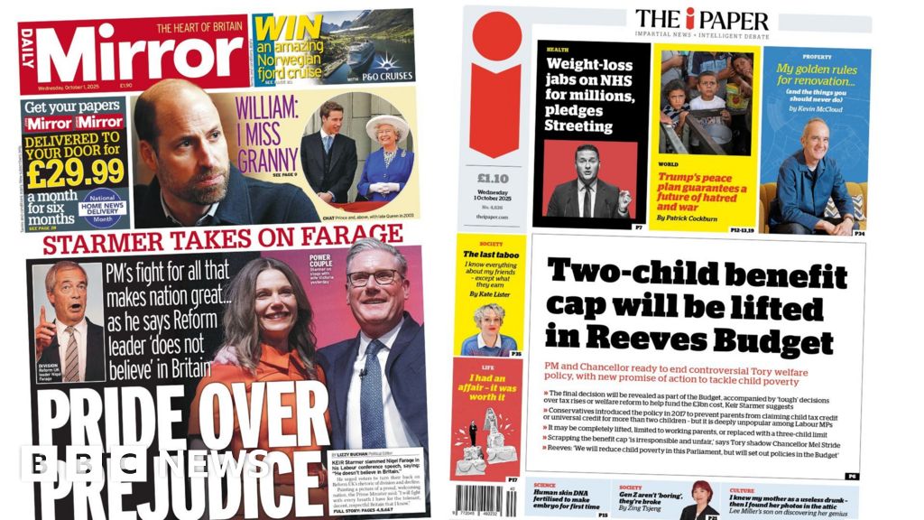 The Papers: 'Starmer takes on Farage' and 'Two-child benefit cap will be lifted'