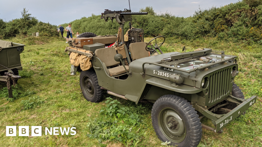 Convoy of World War II vehicles celebrating Somerset’s military history