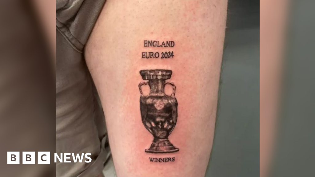 Euros final: England fan gets winners tattoo early