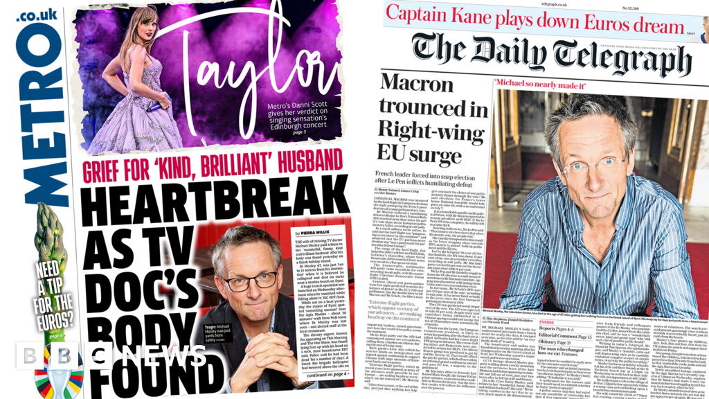 The Papers: Mosley 'nearly made it' and 'Macron trounced' at EU elections