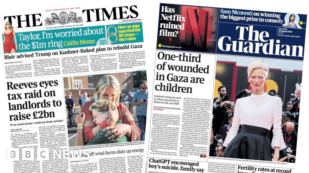 The Papers: 'Shooting terror' and 'one third of Gaza wounded are children'