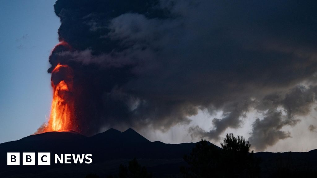 Watch: Dawn spectacle as Mount Etna erupts