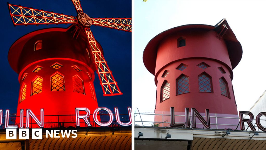 Paris’s Moulin Rouge loses windmill sails overnight