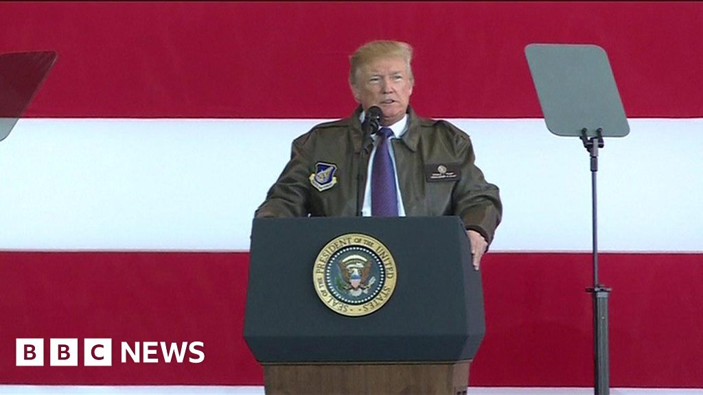 President Trump Gives Rousing Speech To Troops In Japan