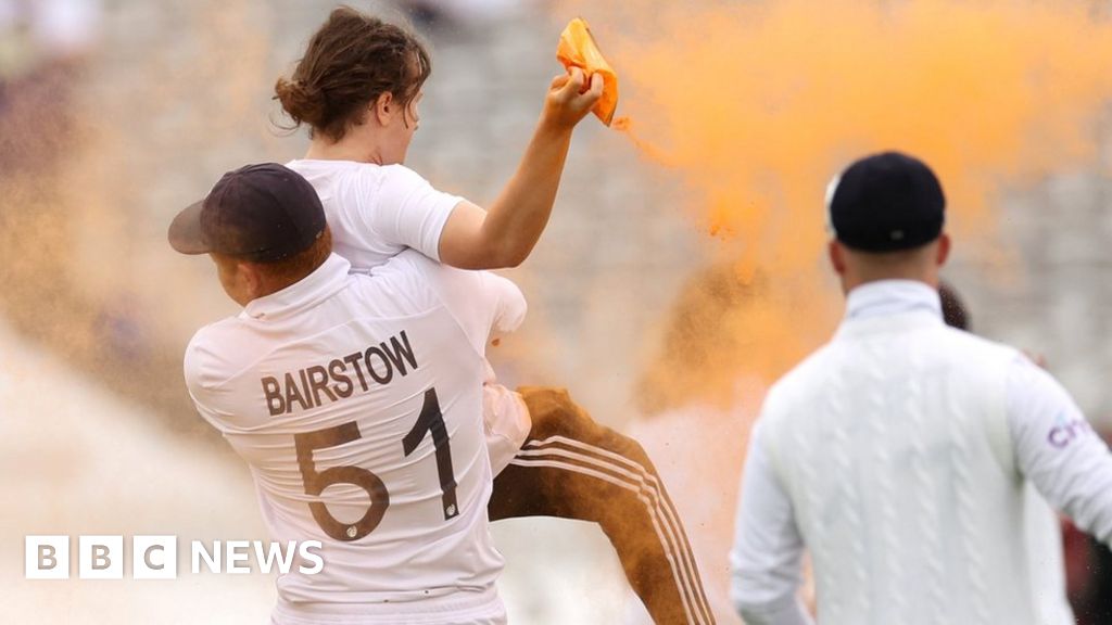 Just Stop Oil: Three charged after activists disrupt Ashes Test at Lords