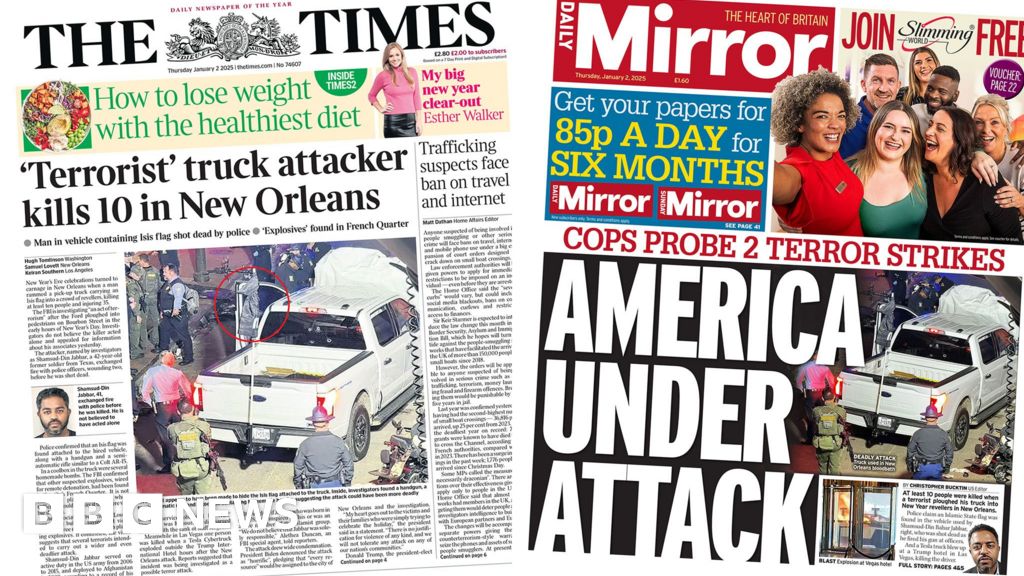 The Papers: 'America under attack' and crack down on people traffickers