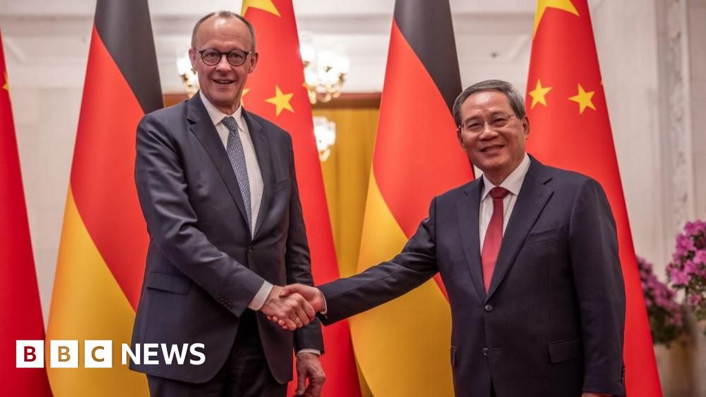 German chancellor lands in Beijing for inaugural China trip