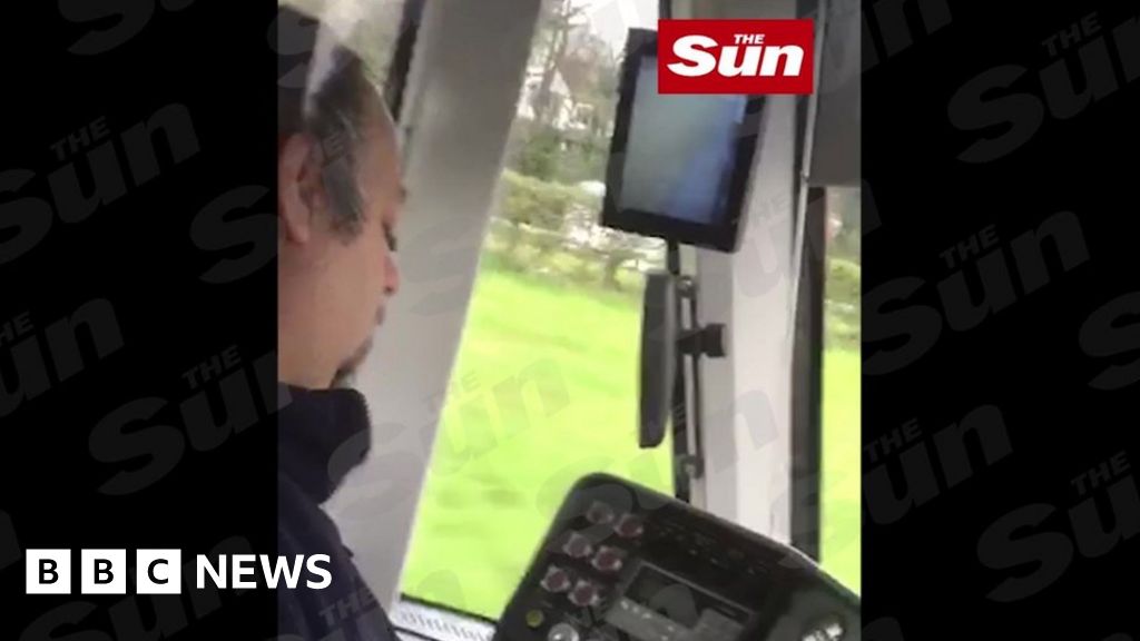 A still from a video obtained by The Sun which appears to show the driver struggling to stay awake