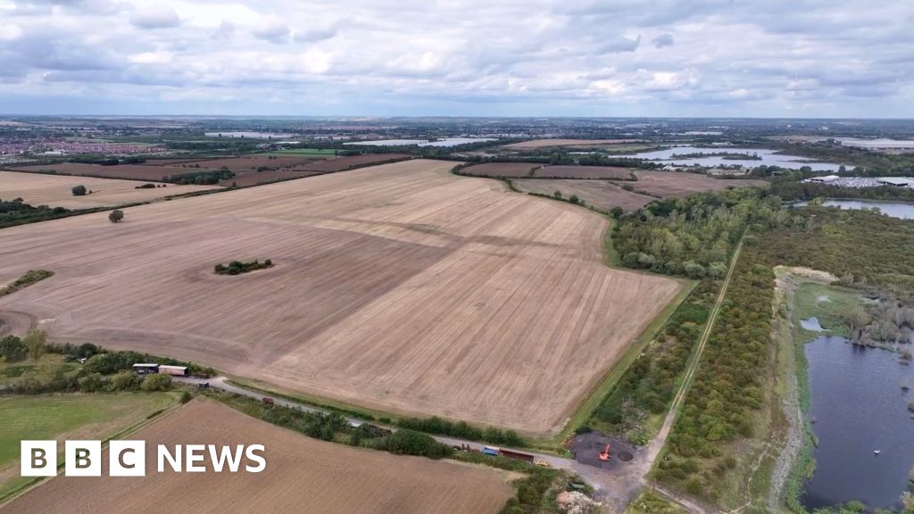 Aerial shot of a field.
