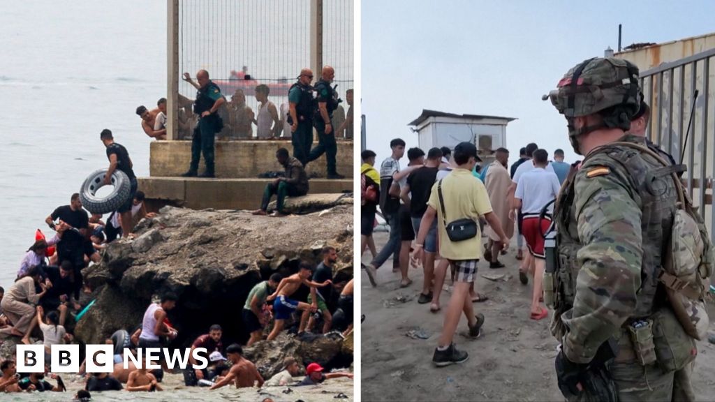Watch: Tens of thousands of migrants enter Spain's Ceuta from Morocco