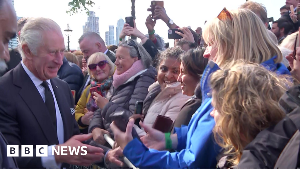 King Charles and Prince William meet people in lying-in-state queue