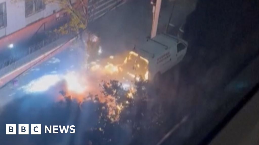 Vehicle explodes in huge fireball in the Bronx