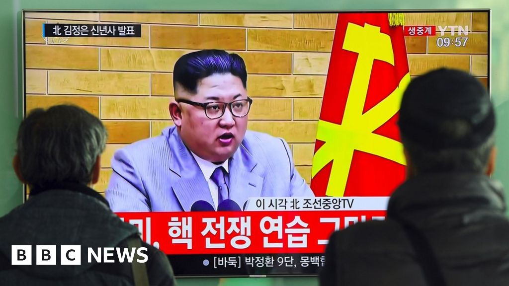 North Koreas Kim Jong Un Issues Threats And Olive Branch Bbc News 