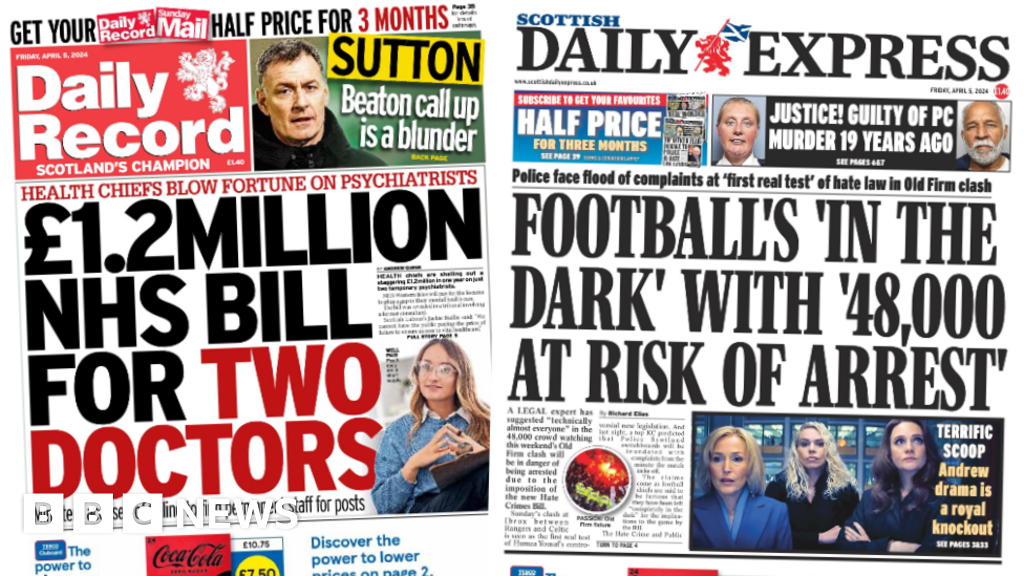 Scotland's Papers: £1.2m Doctor Bill And Football 'in The Dark' Over ...