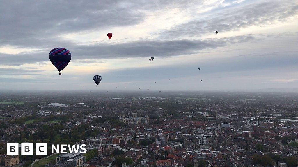 Aerial views of York captured at hot air balloon festival BBC News