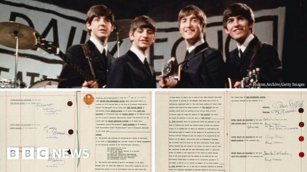 Beatles' contract signed by Brian Epstein sells for £365,000 - BBC News