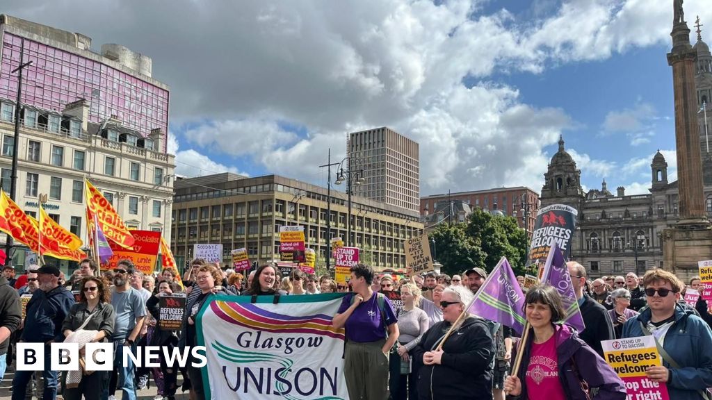 Anti-racism protesters gather across Scotland