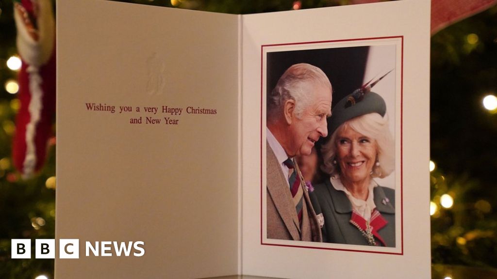 King Charles and Camilla's Christmas card shows pair at Highland Games