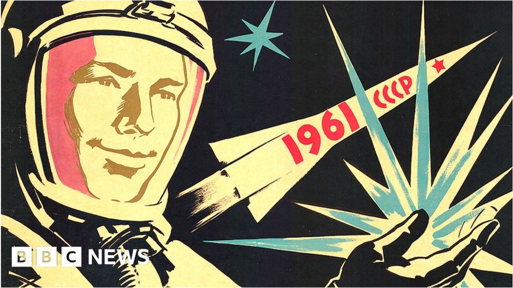 Posters of the golden age of Soviet cosmonauts