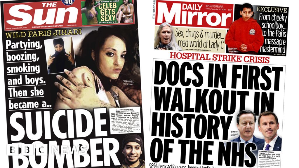 Newspaper headlines: 'Party girl' suicide bomber, doctors walkout and ...