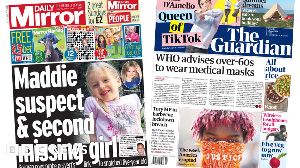 Newspaper Headlines Madeleine Suspect Linked To Second Missing Girl c News