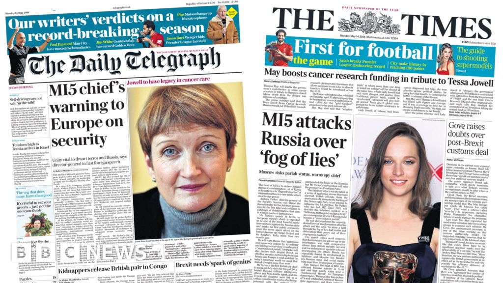 Newspaper Headlines Russia Poisoning Broke International Law