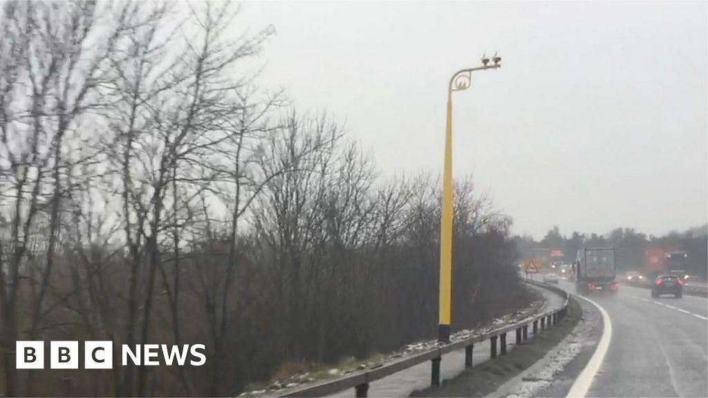 Orwell Bridge average speed camera damaged by crash BBC News