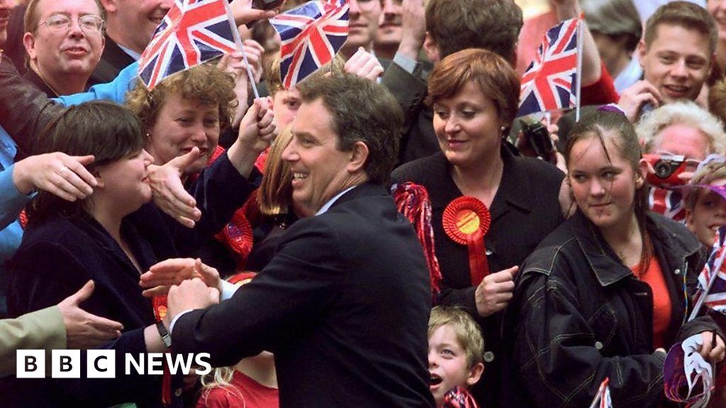 Archive Tony Blair arriving at Downing Street in 1997 BBC News