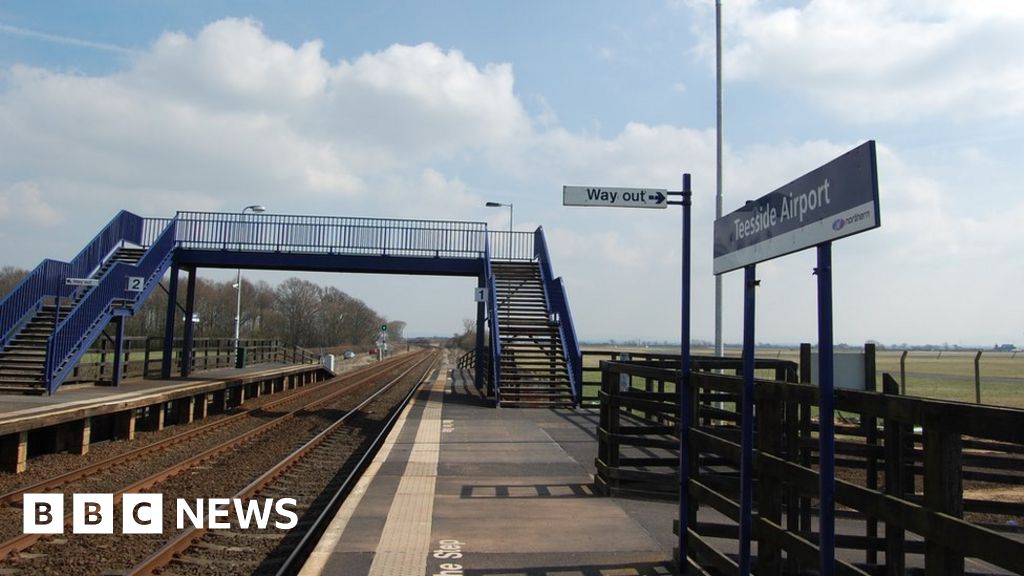 Teesside Airport train station serving Durham Tees Valley Airport
