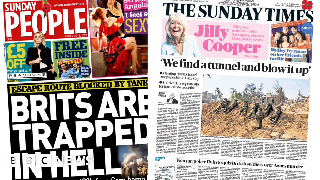 The Papers: Brits 'trapped in hell' and the troops hunting Hamas