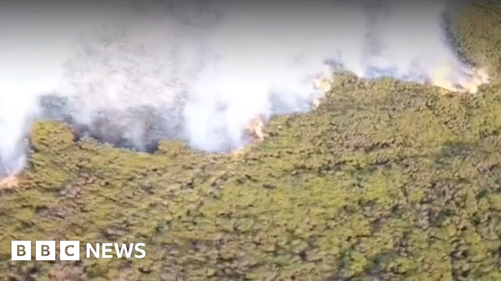 Massive Tameside moorland blaze reignites - BBC News