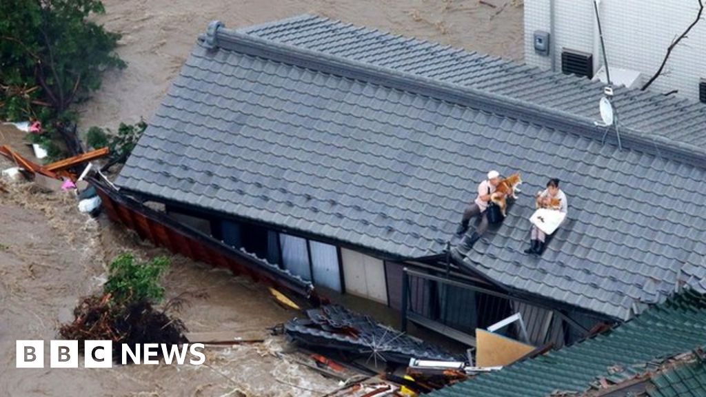 Massive flooding swamps Japan city