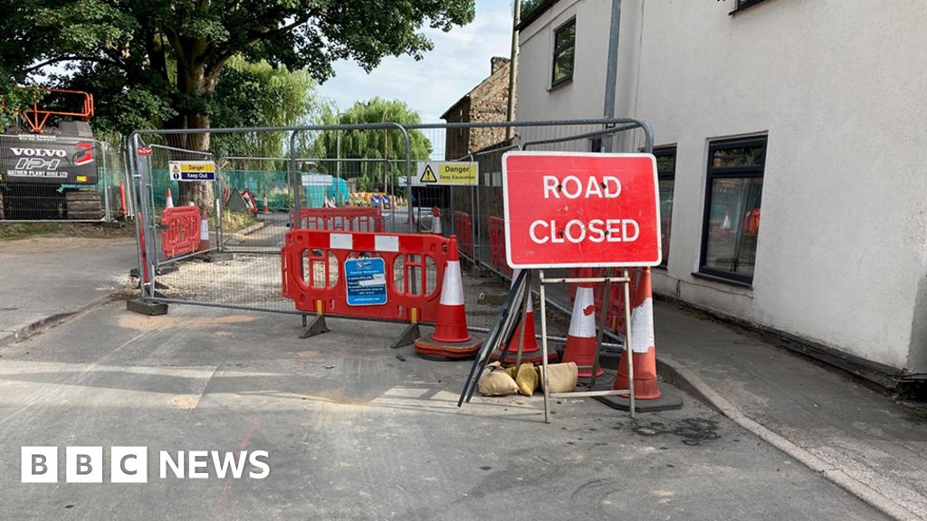 East Yorkshire village cut in half after sewer collapse 