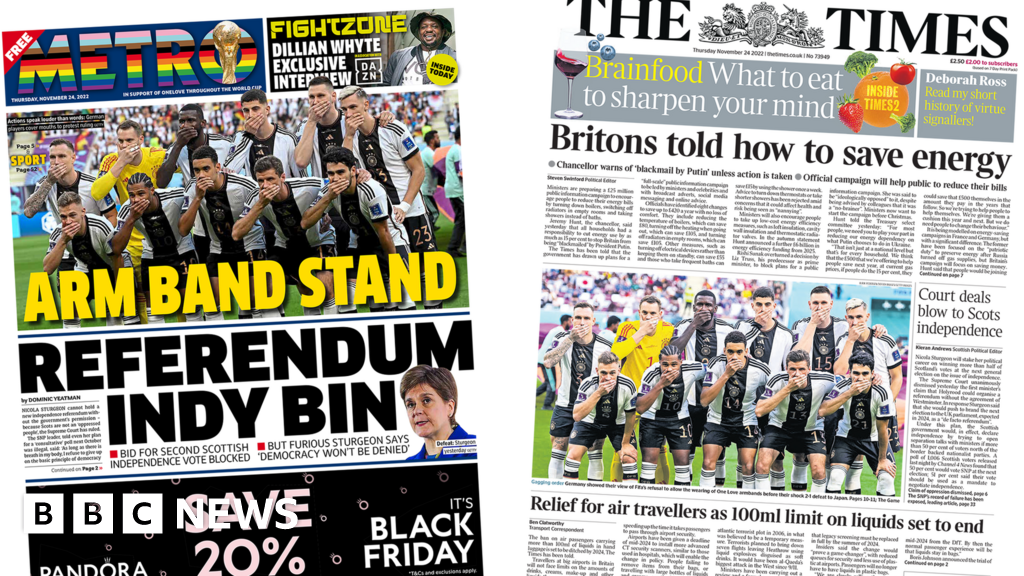 Newspaper headlines: ‘Referendum indy bin’ and energy saving campaign