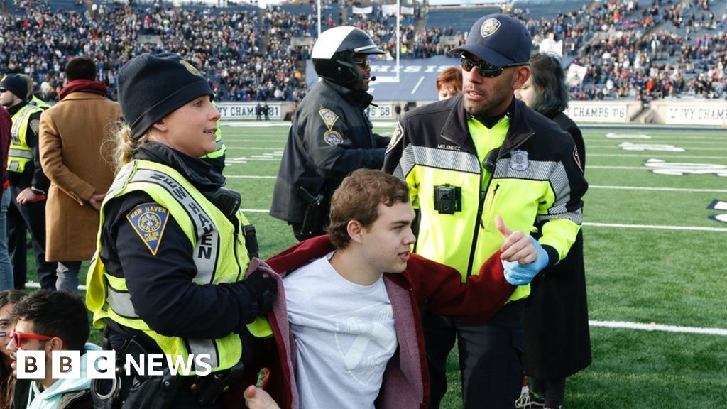 Harvard-Yale football game disrupted by student climate protest
